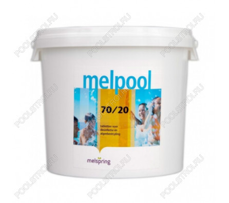 Дезинфектант для бассейна на основе гипохлорита кальция Melpool N.X 70/20 в таблетках (5кг)