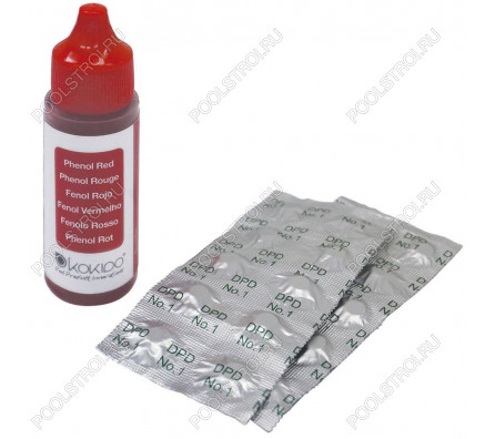 Таблетки + Капли Kokido K101CBX24 для тестера K029BU (20cc Phenol + 20pcs DPD) двухкомпонентный