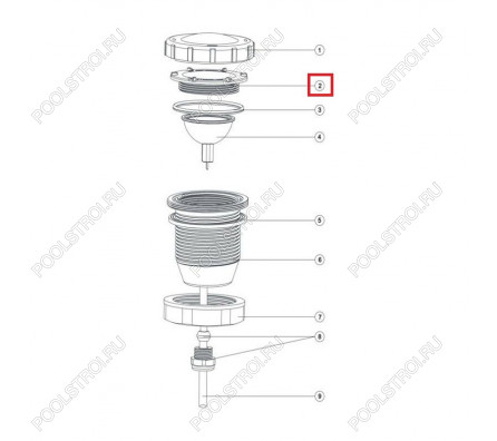 Прижимная гайка лампы для прожектора Aquaviva LED/UL-P50 Lights
