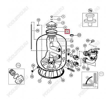 Зажимной хомут Hayward для фильтра S0310T/S0360T/S0310Se/S0360Se (SX0310N)
